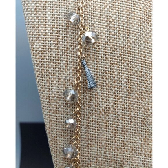 Cute & Fun LOFT Gold Tone Long Chain Necklace Dangle Beads & Tassels 34 - Picture 4 of 8